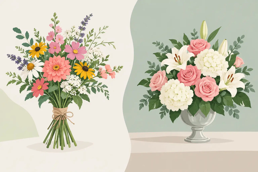 Garden Bouquet Versus Classic Arrangement