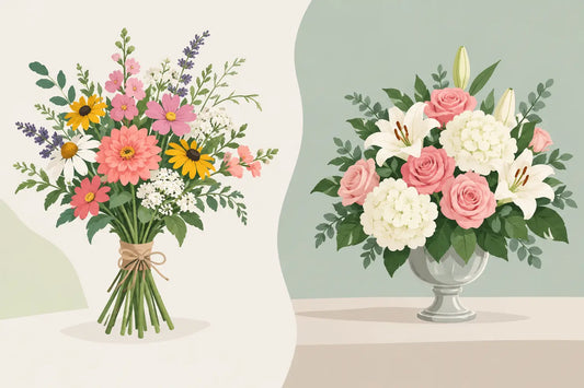 Garden Bouquet Versus Classic Arrangement